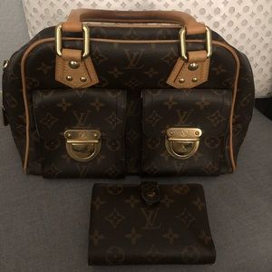 Louis Vuitton Monogram Manhattan PM Bag w/wallet